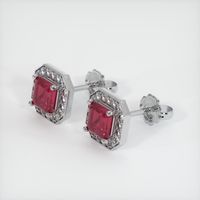 Studs Ruby Earrings 2.23 Ct.Tw.Total Carat Weight, 14K White Gold Preview