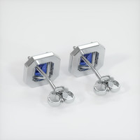 2.00 Ct.Tw. Blue Sapphire Earrings, 14K White Gold 4