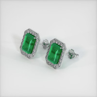 <span>2.91</span>&nbsp;<span class="tooltip-light">Ct.Tw.<span class="tooltiptext">Total Carat Weight</span></span> Emerald Earrings, 18K White Gold 2