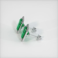 <span>2.91</span>&nbsp;<span class="tooltip-light">Ct.Tw.<span class="tooltiptext">Total Carat Weight</span></span> Emerald Earrings, 18K White Gold 3