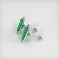 <span>1.42</span>&nbsp;<span class="tooltip-light">Ct.Tw.<span class="tooltiptext">Total Carat Weight</span></span> Emerald Earrings, 18K White Gold 3