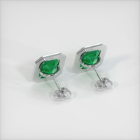 <span>1.42</span>&nbsp;<span class="tooltip-light">Ct.Tw.<span class="tooltiptext">Total Carat Weight</span></span> Emerald Earrings, 18K White Gold 4