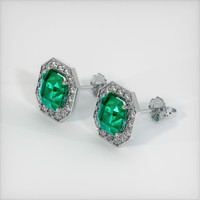 Emerald Earrings 1.80 Ct.Tw.Total Carat Weight, 18K White Gold Preview