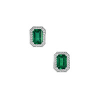 2.09 Ct.Tw. Emerald Earrings, 18K White Gold 1