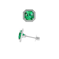 1.74 Ct.Tw. Emerald Earrings, 18K White Gold 2