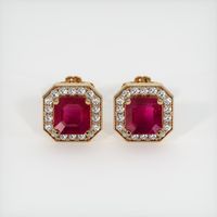 <span>2.24</span>&nbsp;<span class="tooltip-light">Ct.Tw.<span class="tooltiptext">Total Carat Weight</span></span> Ruby Earrings, 14K Yellow Gold 1