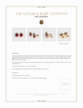 Studs Ruby Earrings 2.23 Ct.Tw.Total Carat Weight, 14K Yellow Gold Appraisal