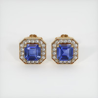 2.00 Ct.Tw. Blue Sapphire Earrings, 14K Yellow Gold 1
