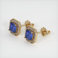 2.00 Ct.Tw. Blue Sapphire Earrings, 14K Yellow Gold 2