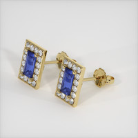 0.87 Ct.Tw. Blue Sapphire Earrings, 14K Yellow Gold 2