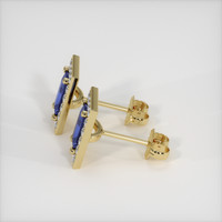 0.87 Ct.Tw. Blue Sapphire Earrings, 14K Yellow Gold 3