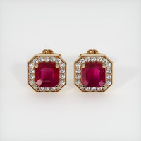 <span>2.24</span>&nbsp;<span class="tooltip-light">Ct.Tw.<span class="tooltiptext">Total Carat Weight</span></span> Ruby Earrings, 18K Yellow Gold 1