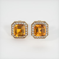 <span>5.07</span>&nbsp;<span class="tooltip-light">Ct.Tw.<span class="tooltiptext">Total Carat Weight</span></span> Sapphire Earrings, 18K Yellow Gold 1