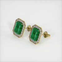 <span>1.53</span>&nbsp;<span class="tooltip-light">Ct.Tw.<span class="tooltiptext">Total Carat Weight</span></span> Emerald Earrings, 18K Yellow Gold 2