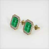 <span>1.42</span>&nbsp;<span class="tooltip-light">Ct.Tw.<span class="tooltiptext">Total Carat Weight</span></span> Emerald Earrings, 18K Yellow Gold 2