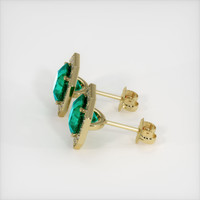 Studs Emerald Earrings 1.80 Ct.Tw.Total Carat Weight, 18K Yellow Gold Preview