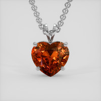 5.02 Ct. Orange Sapphire Pendant, Platinum 950 1