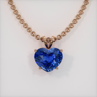 5.55 Ct. Blue Sapphire Pendant, 14K Rose Gold 1