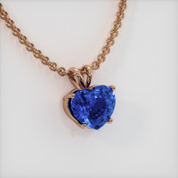 5.55 Ct. Blue Sapphire Pendant, 14K Rose Gold 2