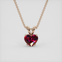 1.00 Ct. Purplish Red Ruby Pendant, 14K Rose Gold 1