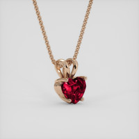 1.00 Ct. Purplish Red Ruby Pendant, 14K Rose Gold 2