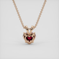 1.00 Ct. Purplish Red Ruby Pendant, 14K Rose Gold 4