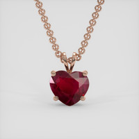 4.10 Ct. Purplish Red Ruby Pendant, 14K Rose Gold 1