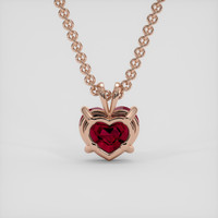 4.10 Ct. Purplish Red Ruby Pendant, 14K Rose Gold 4