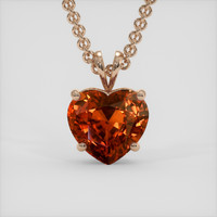 5.02 Ct. Orange Sapphire Pendant, 14K Rose Gold 1