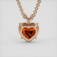 5.02 Ct. Orange Sapphire Pendant, 14K Rose Gold 4