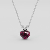 3.15 Ct. Reddish Purple Rhodolite Garnet Pendant, 10K White Gold 1