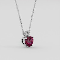 3.15 Ct. Reddish Purple Rhodolite Garnet Pendant, 10K White Gold 2