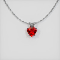 0.76 Ct. Ruby Pendant, 14K White Gold 1