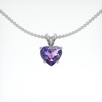 1.00 Ct. Color Change Sapphire Pendant, 14K White Gold 1