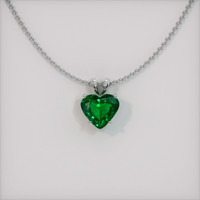 1.83 Ct. Emerald Pendant, 18K White Gold 1