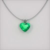 6.31 Ct. Emerald Pendant, 18K White Gold 1