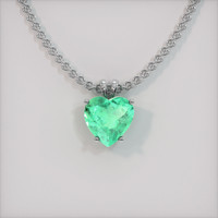 2.72 Ct. Emerald Pendant, 18K White Gold 1