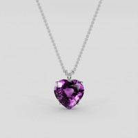 12.99 Ct. Pinkish Purple Amethyst Pendant, 18K White Gold 1
