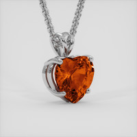 5.02 Ct. Orange Sapphire Pendant, 18K White Gold 2