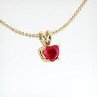 0.53 Ct. Ruby Pendant, 14K Yellow Gold 2