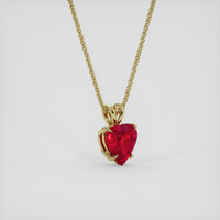 0.90 Ct. Ruby Pendant, 14K Yellow Gold 2