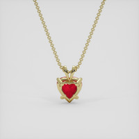 0.90 Ct. Ruby Pendant, 14K Yellow Gold 4