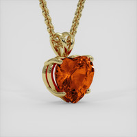 5.02 Ct. Orange Sapphire Pendant, 14K Yellow Gold 2