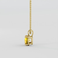 0.74 Ct. Orangish Yellow Sapphire Pendant, 14K Yellow Gold 3