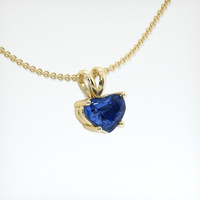 0.79 Ct. Blue Sapphire Pendant, 14K Yellow Gold 2