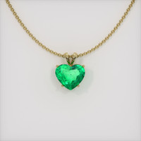 6.31 Ct. Emerald Pendant, 18K Yellow Gold 1