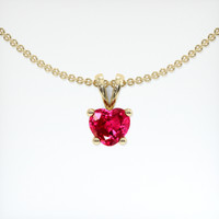 0.53 Ct. Ruby Pendant, 18K Yellow Gold 1