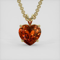 5.02 Ct. Orange Sapphire Pendant, 18K Yellow Gold 1