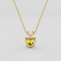0.74 Ct. Orangish Yellow Sapphire Pendant, 18K Yellow Gold 4