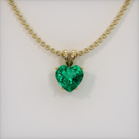 1.68 Ct. Emerald Pendant, 18K Yellow Gold 1